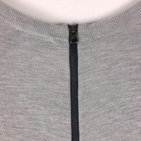 Halogen V-Neck Back Zip Tunic Gray&Black Sweater - Picture 7 of 9
